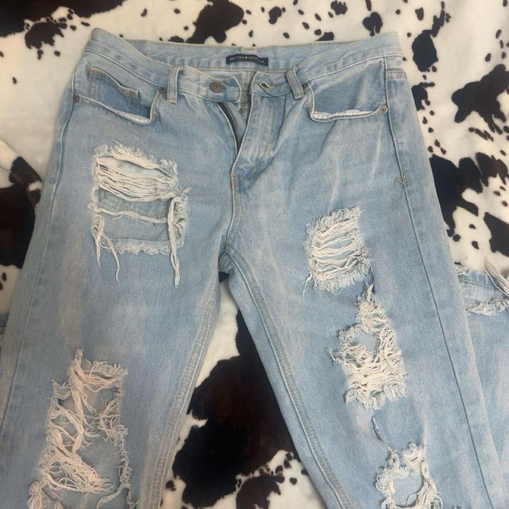 Brandy Melville Light Blue Distressed Boyfriend Jeans